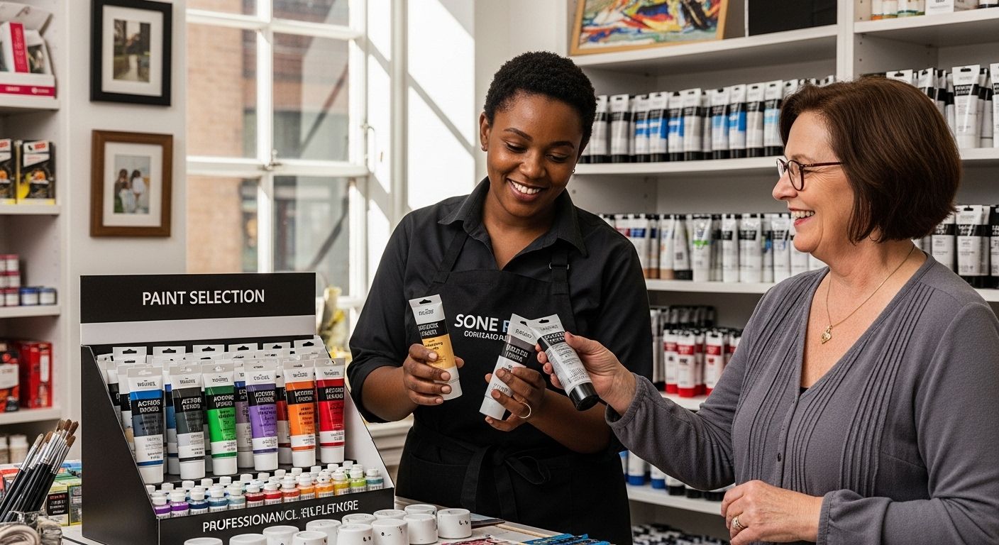 acrylic paint selection