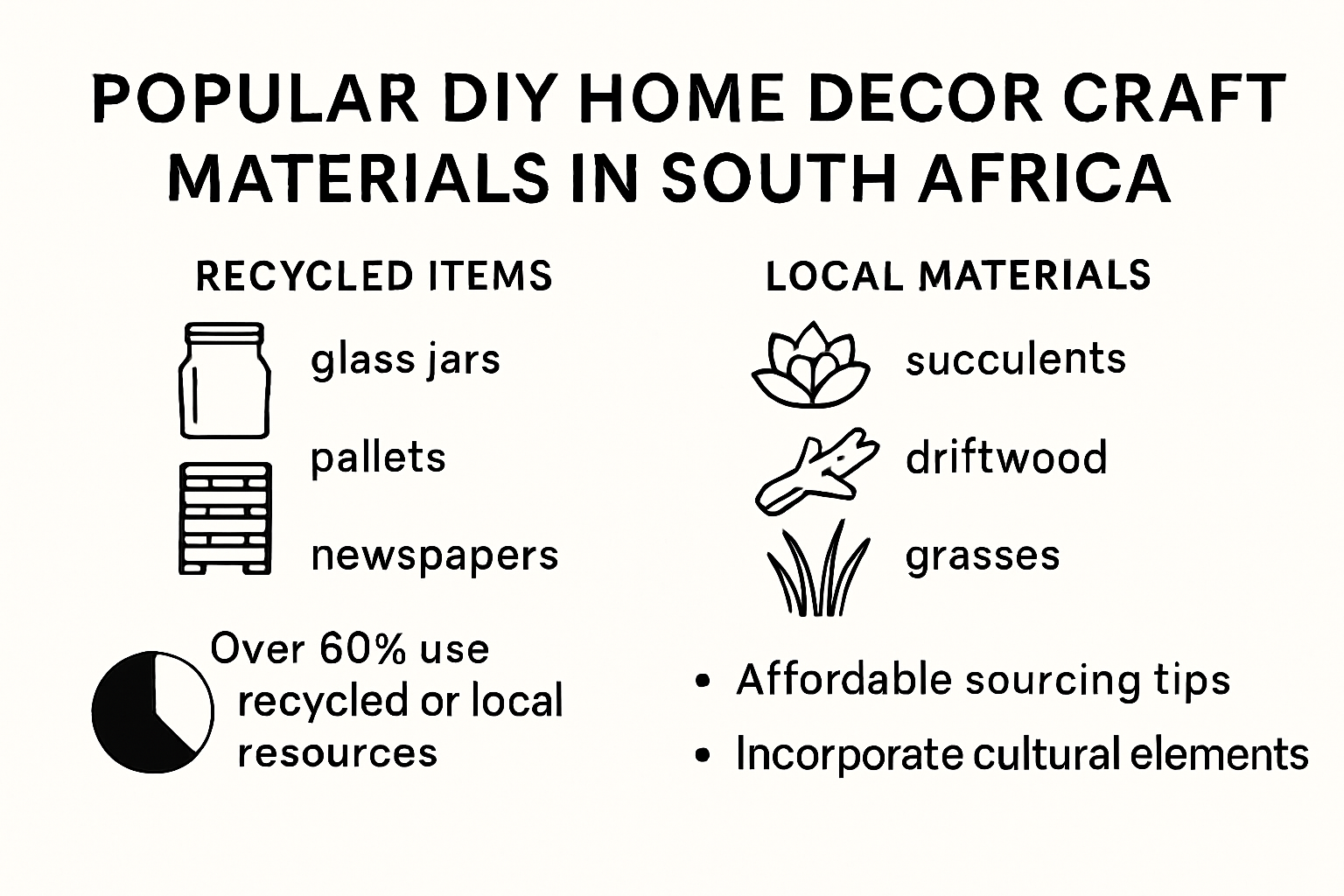 Infographic of top budget DIY materials South Africa