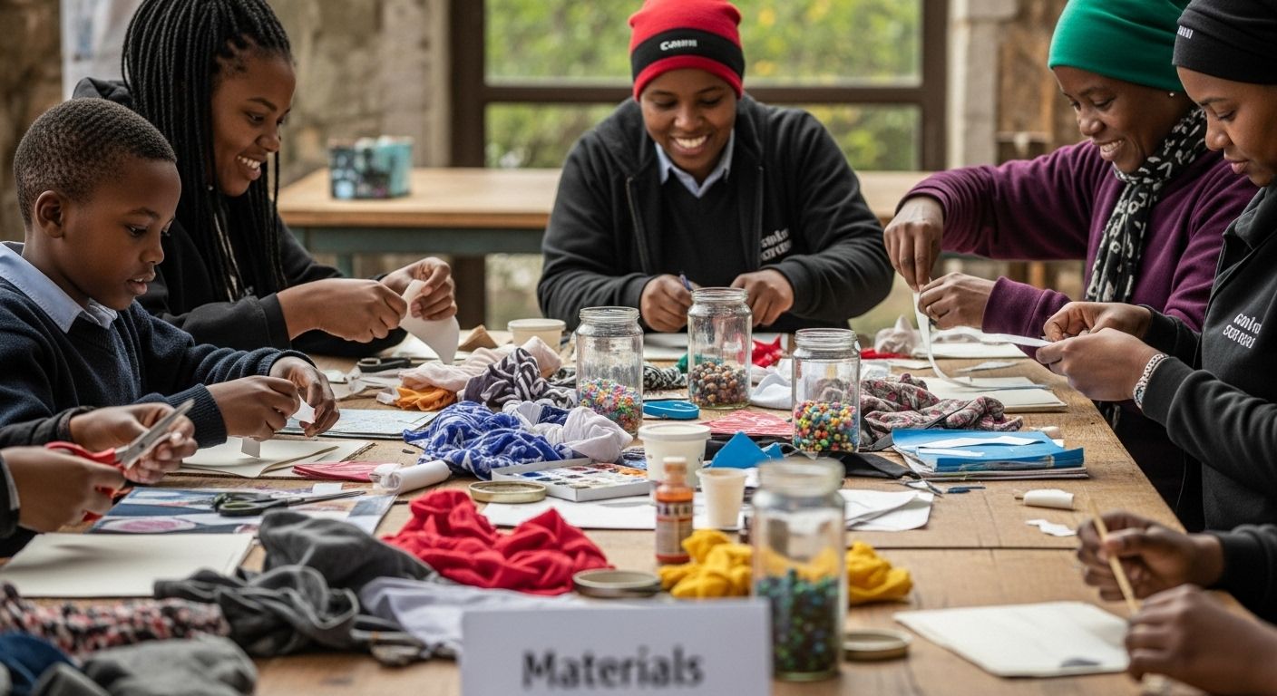 upcycled art activity materials