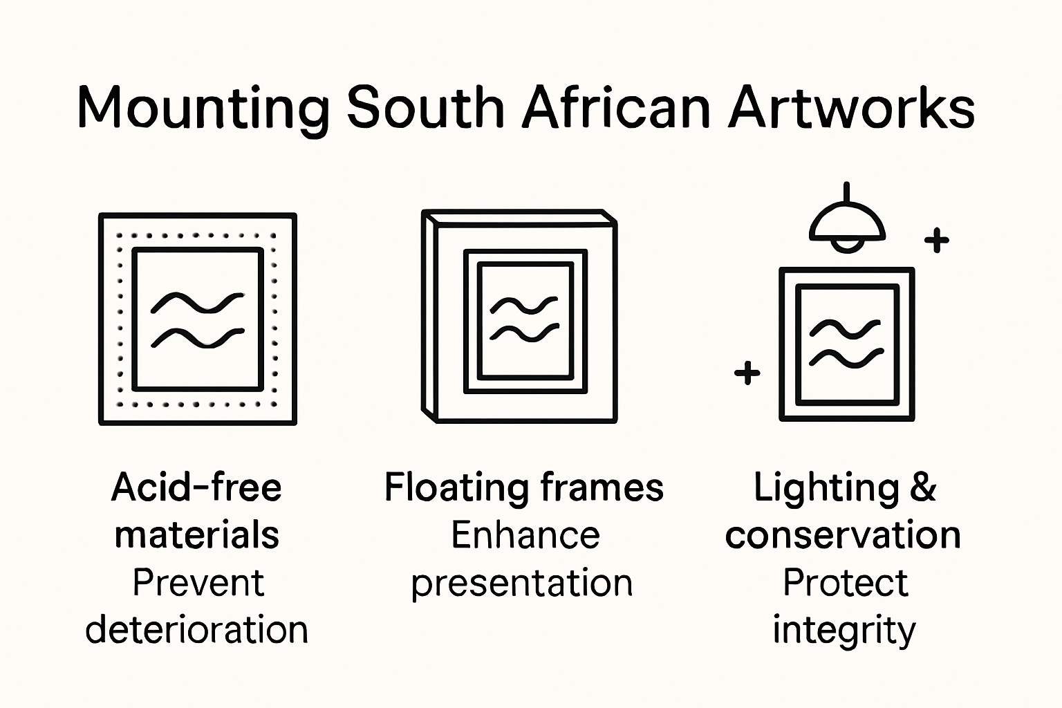 Infographic on innovative South African art mounting techniques