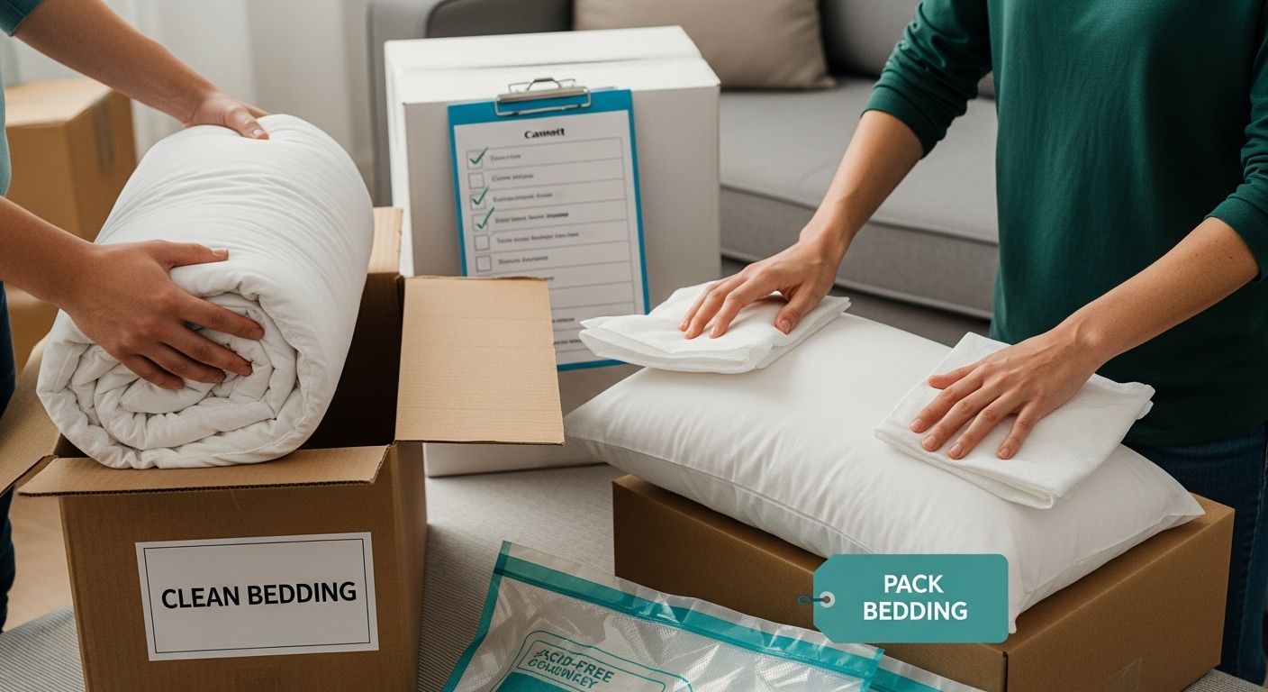 how to pack bedding