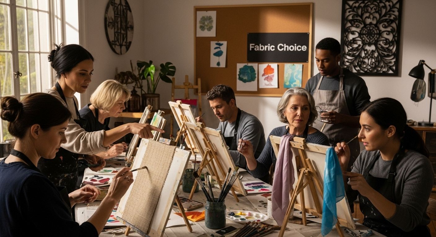 painting fabric workshop