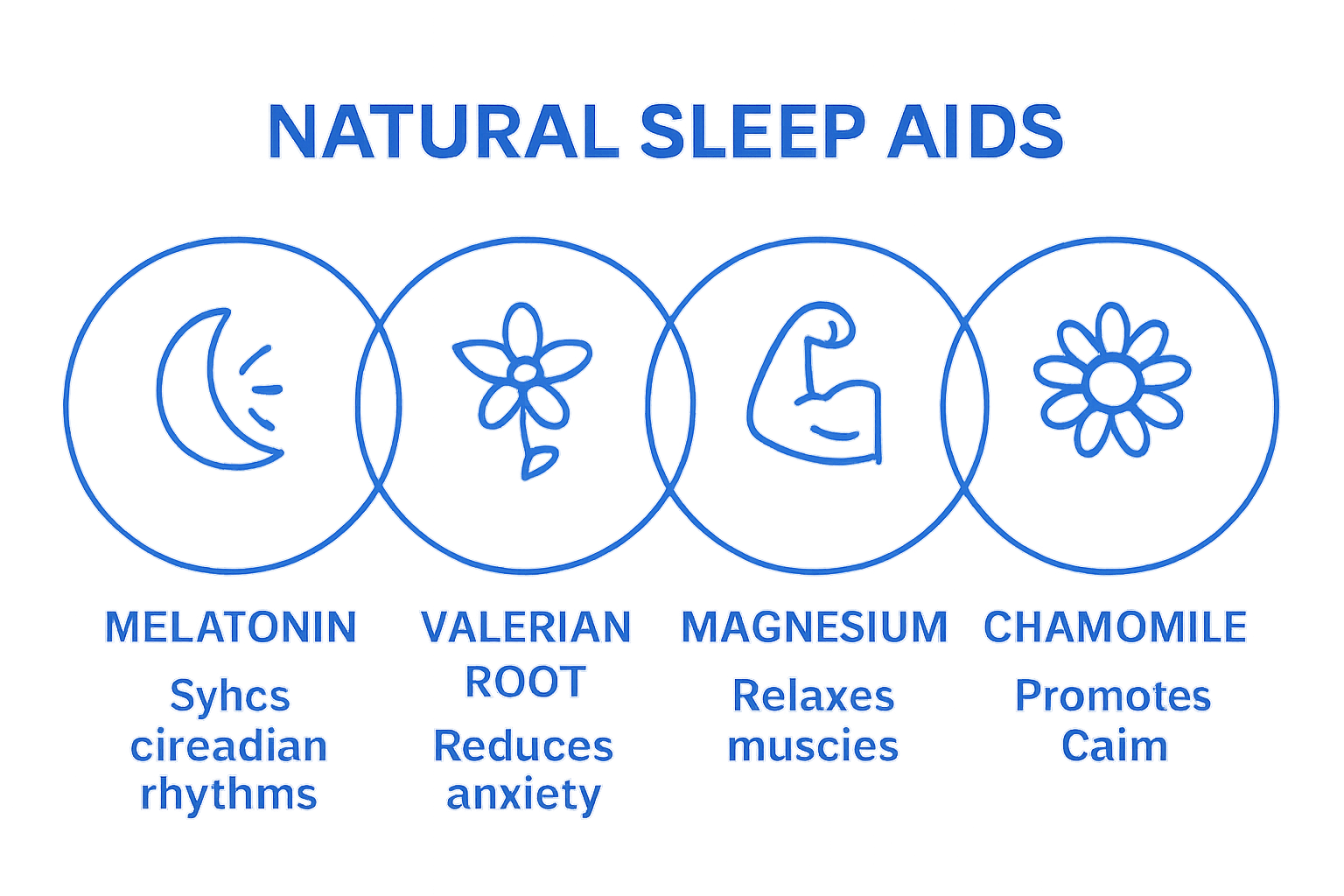 Infographic comparing top four natural sleep aids and their unique benefits