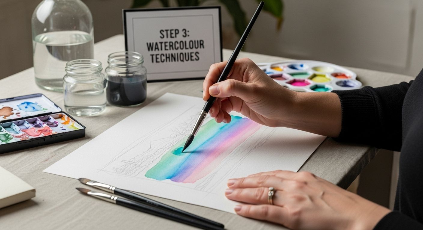 wet-on-wet watercolour technique beginner