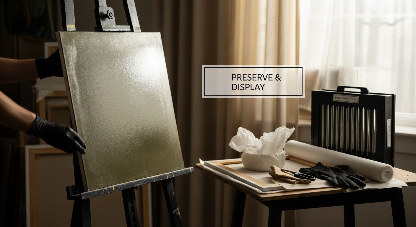 varnished painting storage display