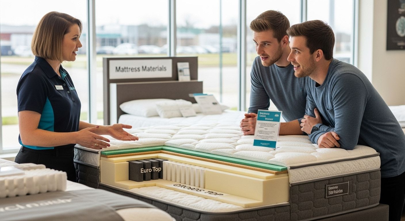 euro top mattress materials showroom