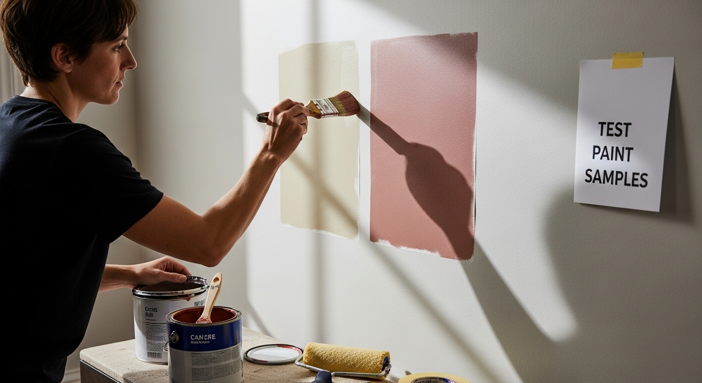 applying paint test samples