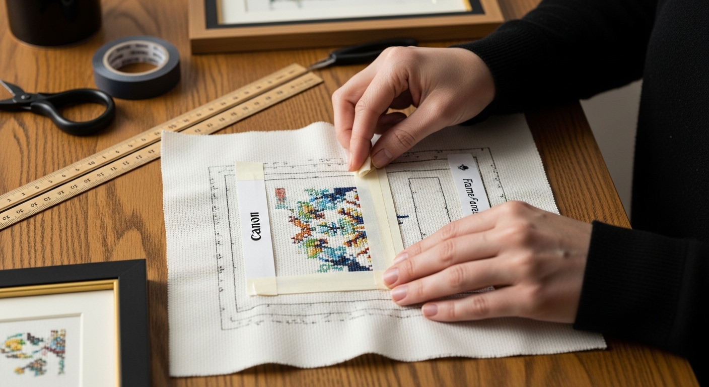 framing cross stitch process