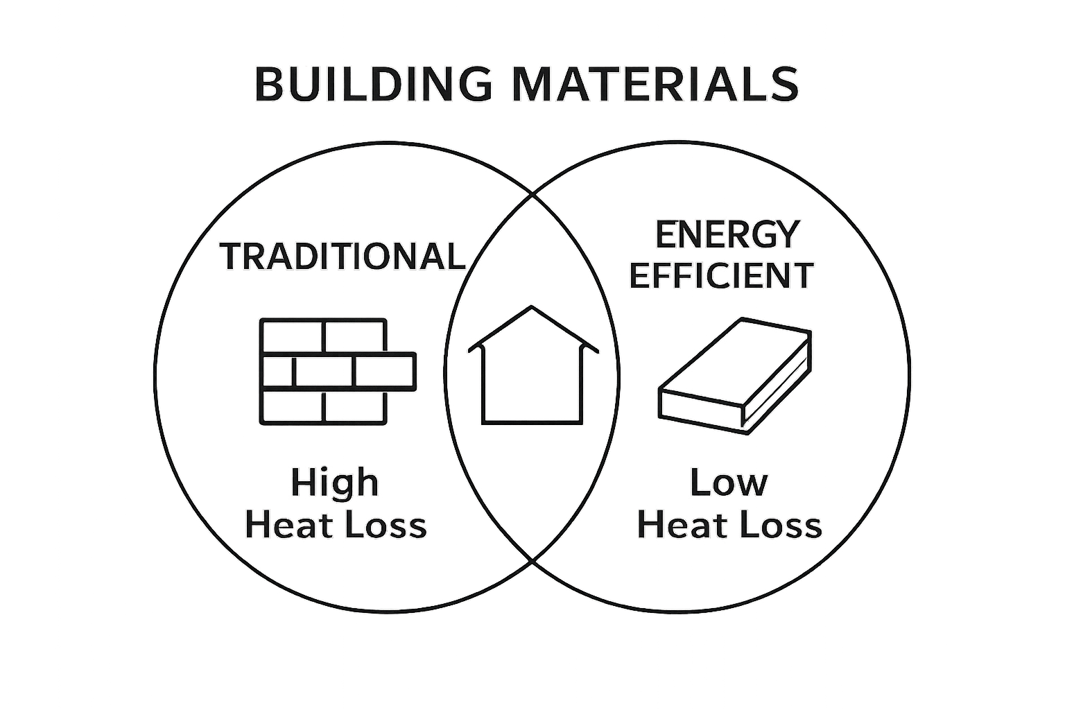 Comparison of traditional and energy efficient building materials