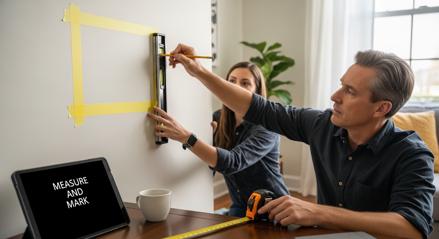 measuring wall art placement