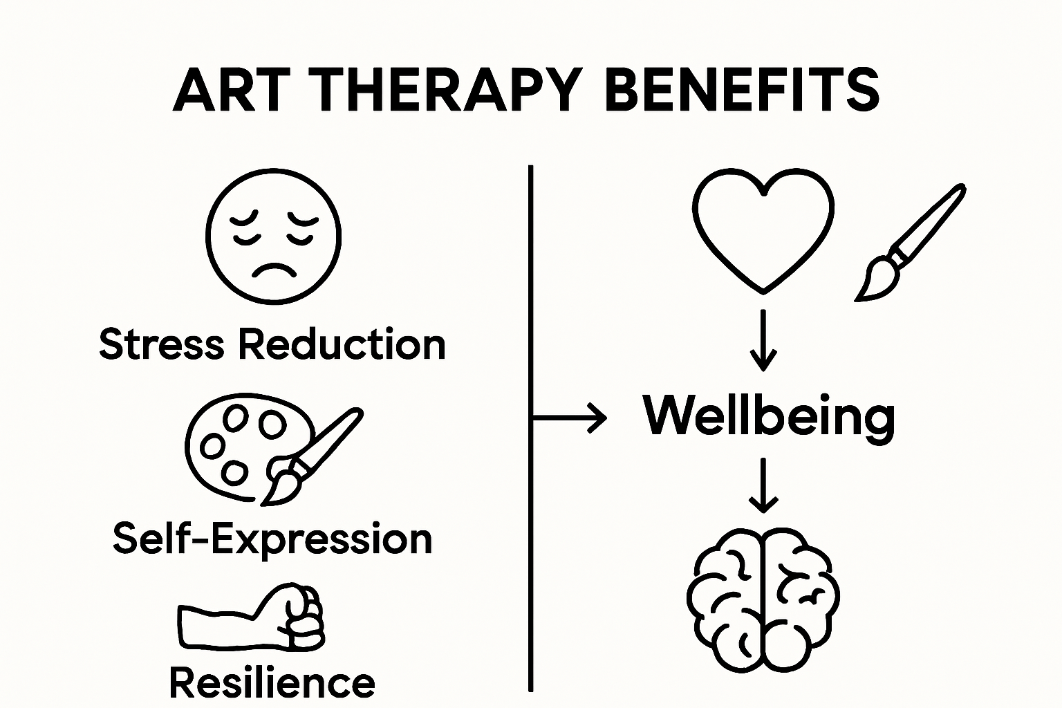 Infographic of top three art therapy benefits