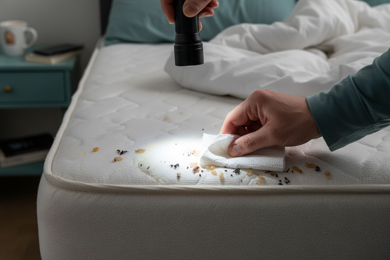 bed bug closeup mattress