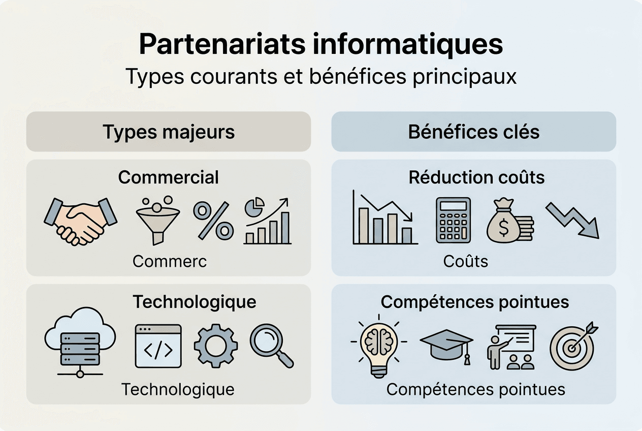 Infographie : panorama des différents types de partenariats et de leurs avantages