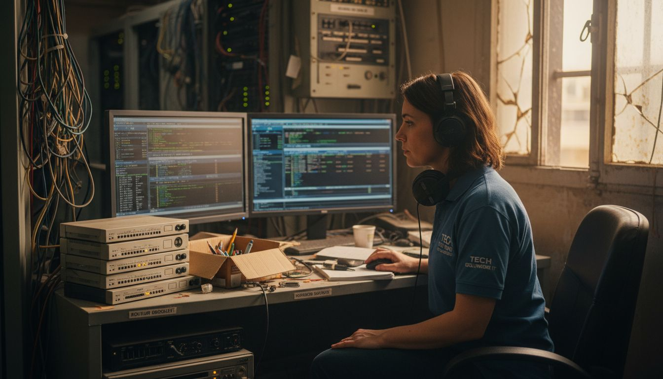 Un responsable informatique en train d’analyser le tableau de bord de supervision des systèmes.