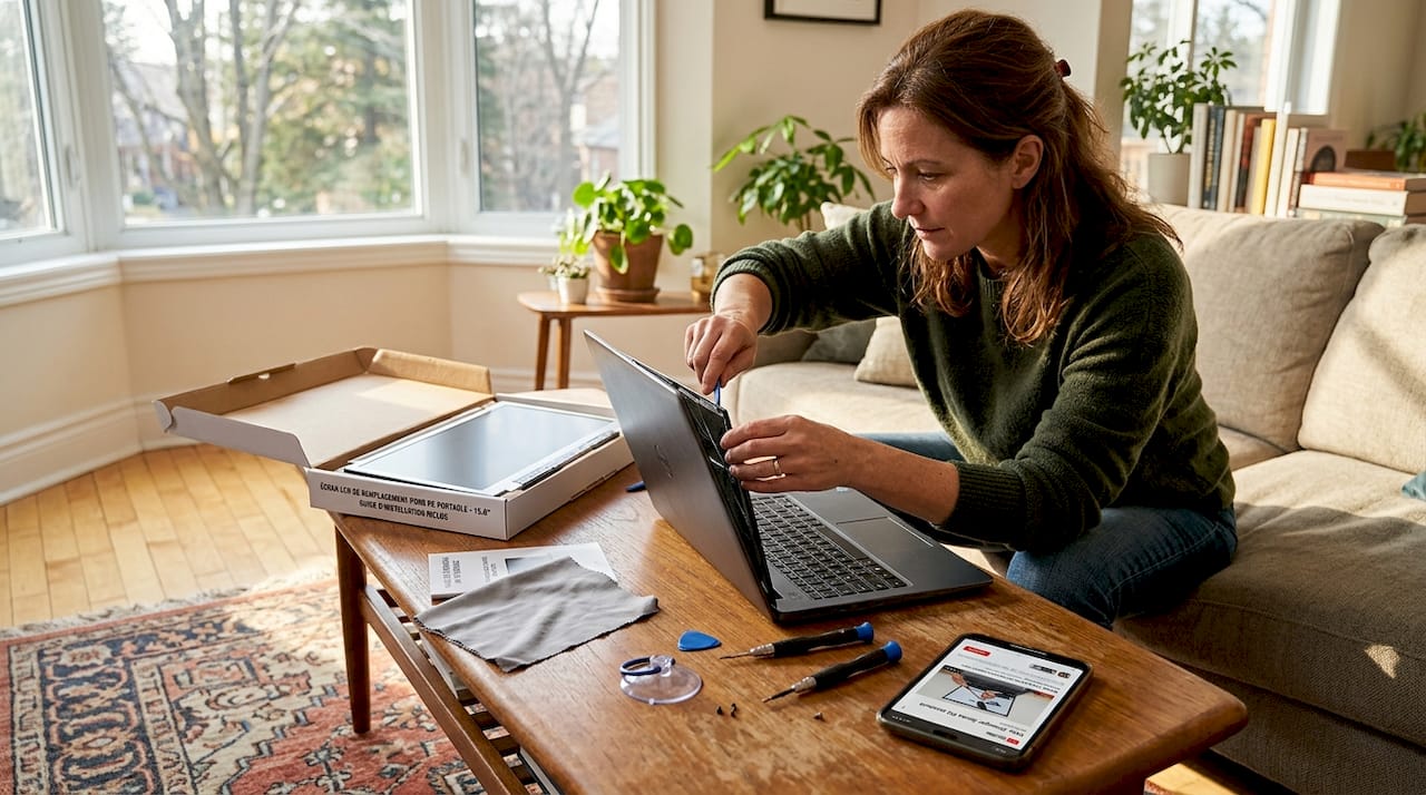 Changement de l’écran d’un ordinateur portable
