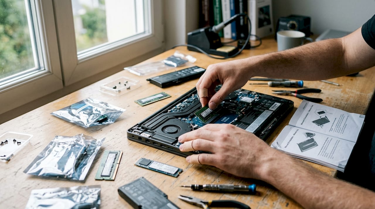 Divers composants informatiques actuellement en phase de test