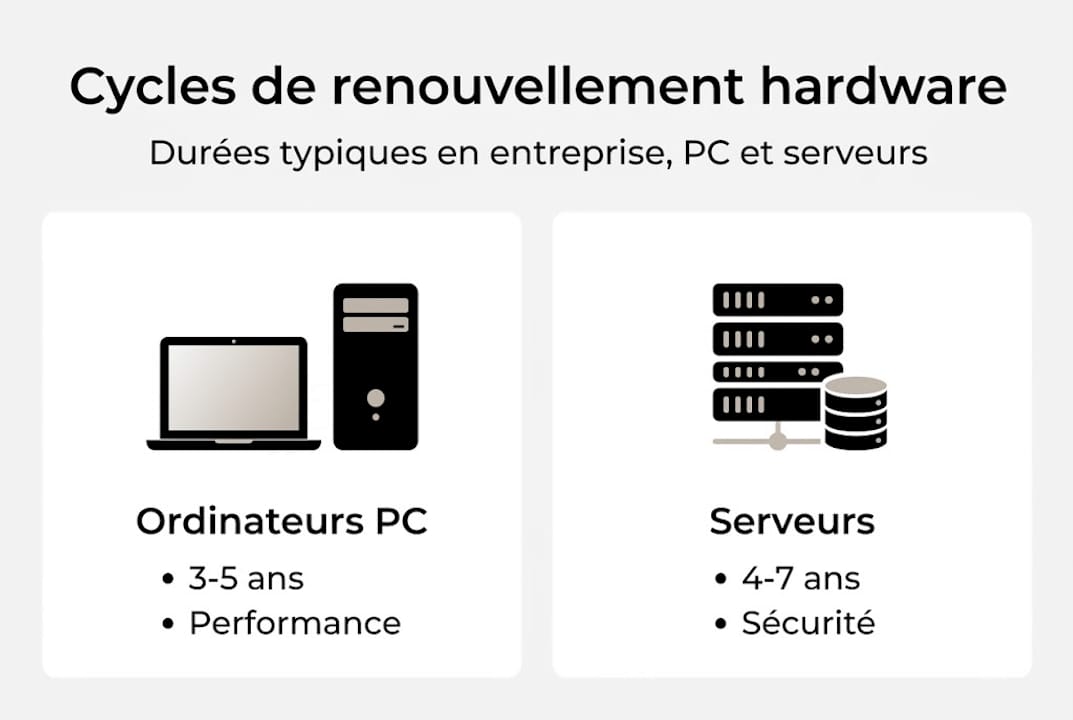Visuel explicatif sur le renouvellement du parc informatique