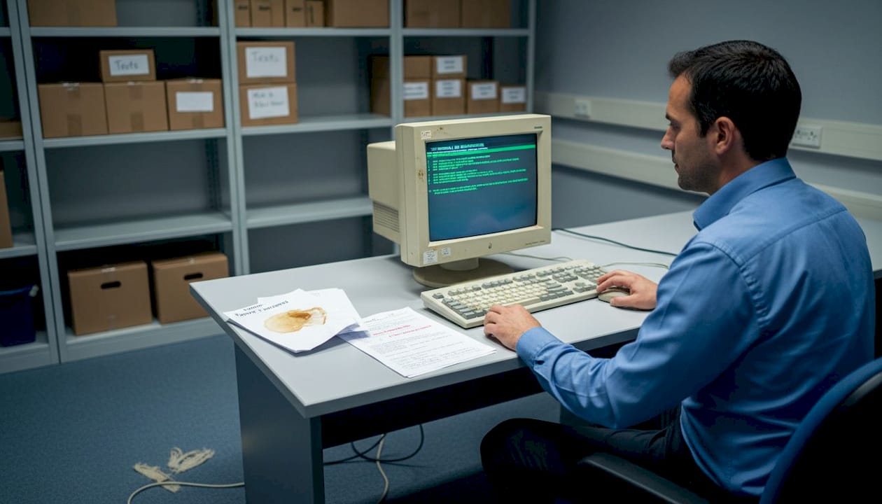 Le responsable informatique passe en revue le rapport de diagnostic.