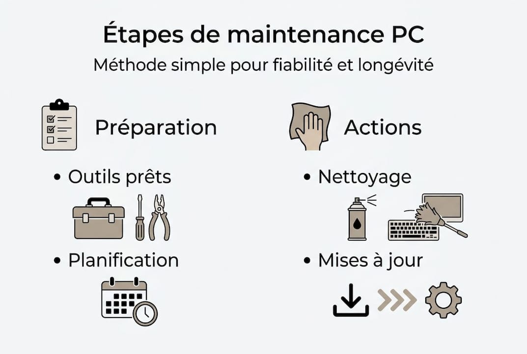 Infographie : les étapes indispensables pour assurer la maintenance informatique en entreprise