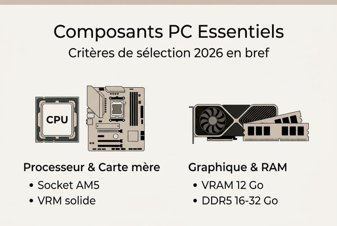 Tout savoir pour bien choisir ses composants PC : l’infographie des critères essentiels