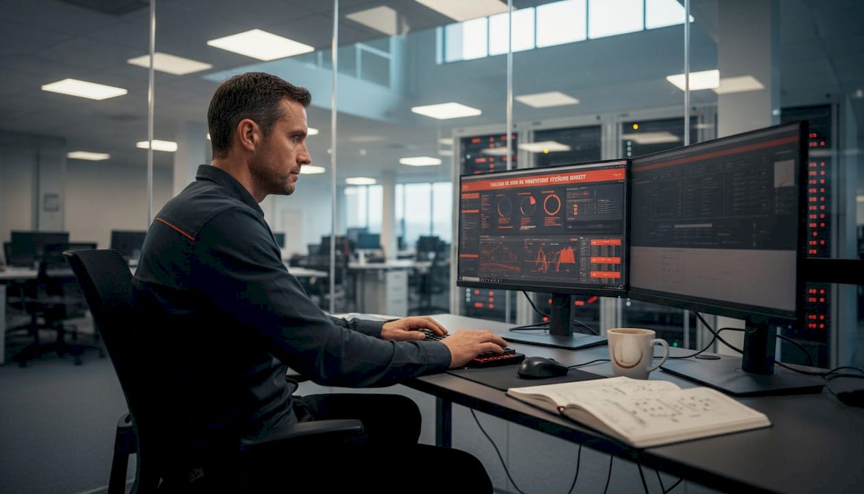 L’administrateur système garde un œil attentif sur les indicateurs des serveurs via les tableaux de bord.