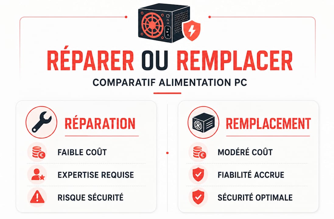Infographie : faut-il réparer ou remplacer ? Le comparatif pour faire le bon choix