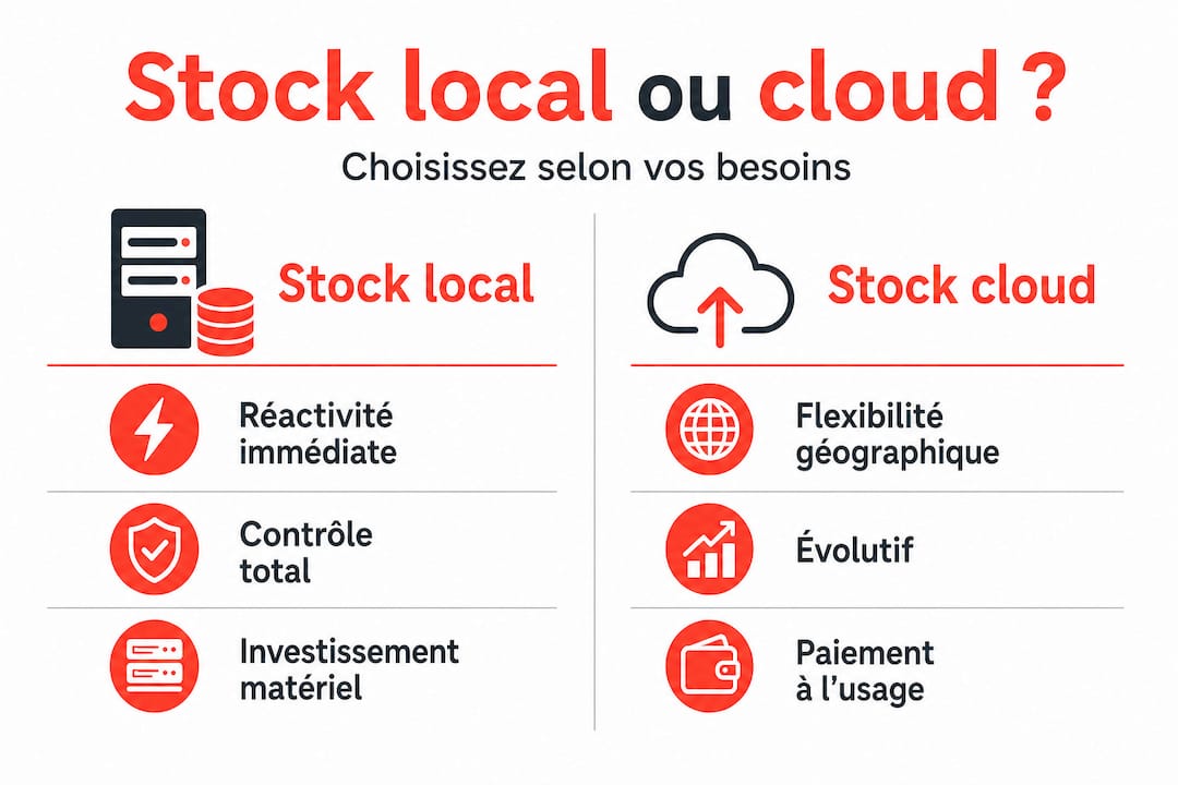 Infographie : quelles différences entre stockage local et stockage dans le cloud ?