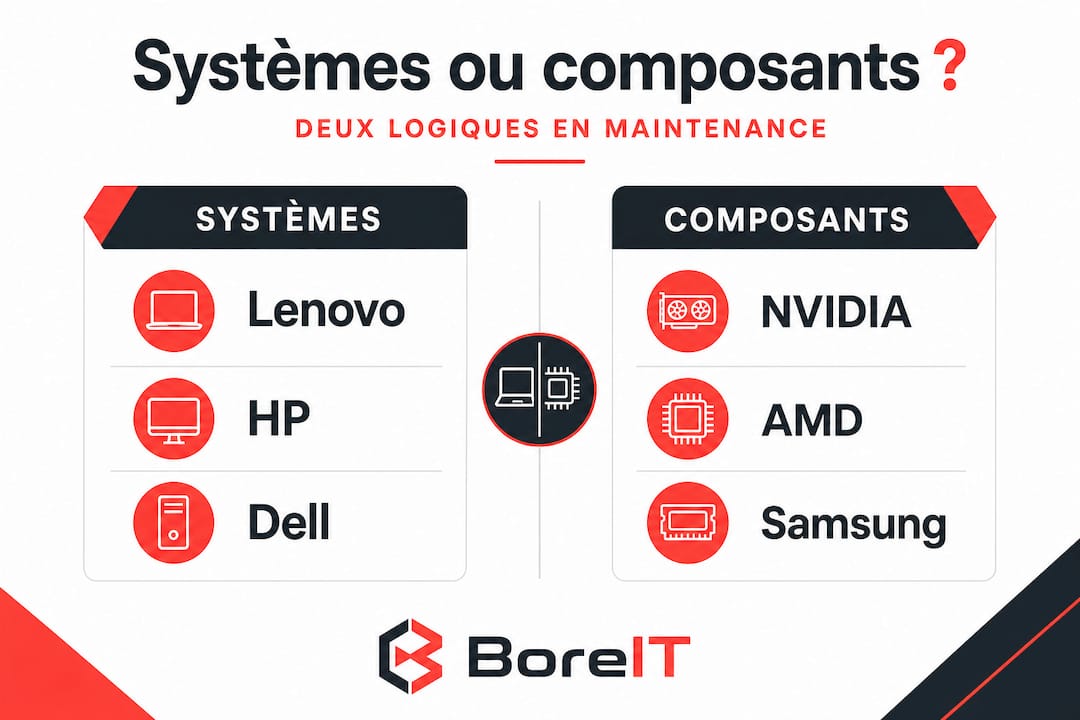 Comparatif visuel des différents systèmes et composants d’ordinateurs