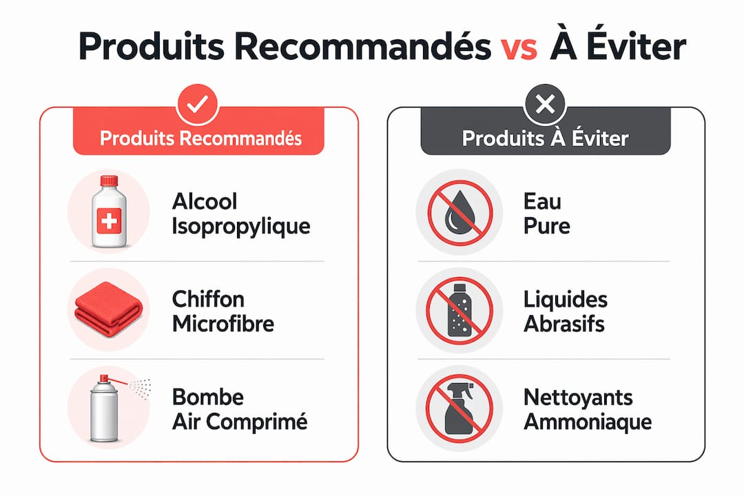 Infographie : quels produits utiliser ou éviter pour nettoyer son ordinateur portable ?