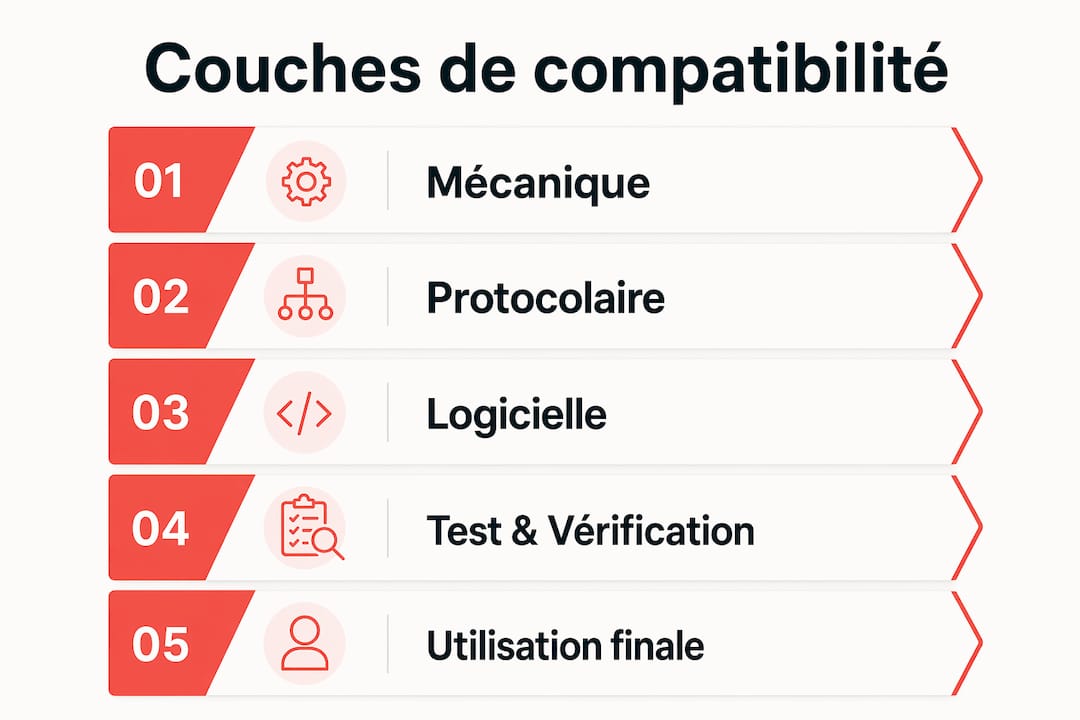 Schéma des niveaux de compatibilité pour les accessoires