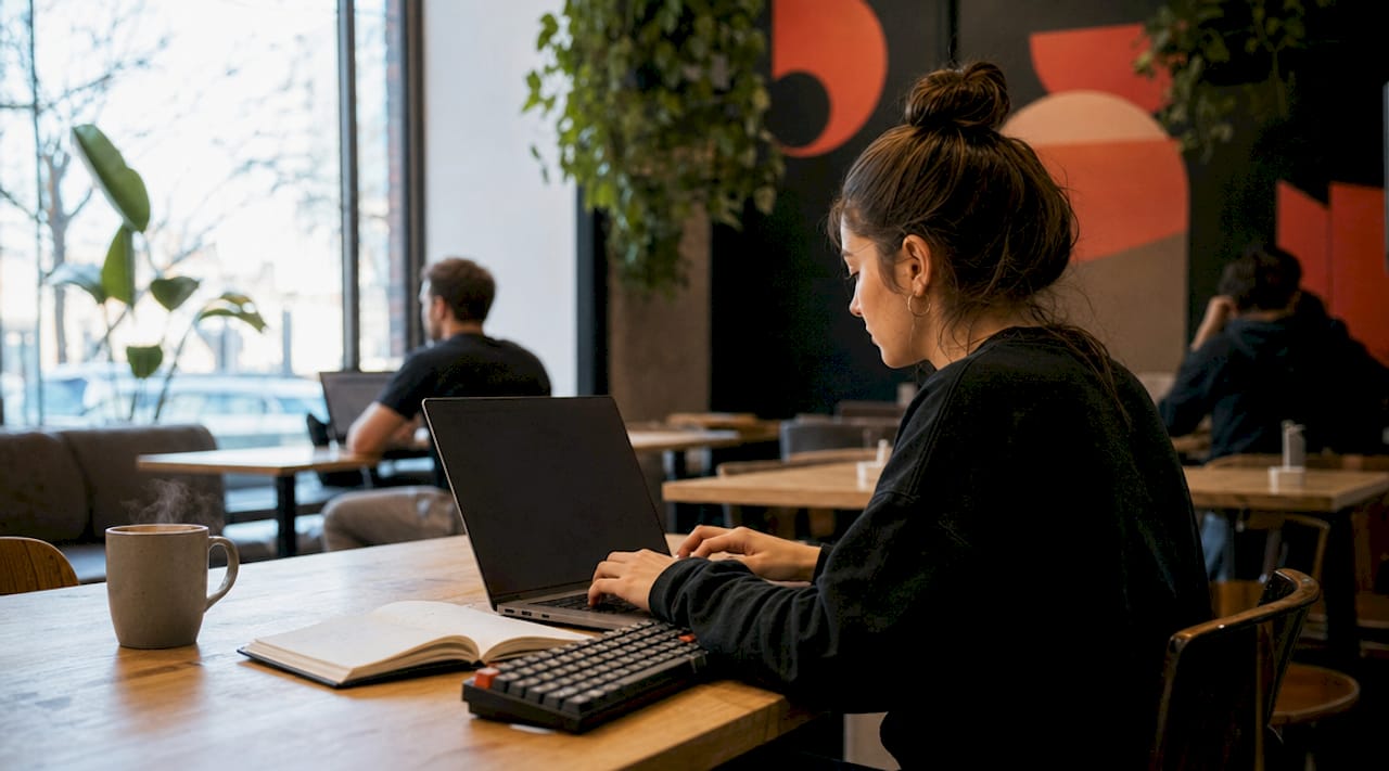 Des mains entrent des commandes liées à la mémoire sous Linux sur le clavier d’un ordinateur portable.