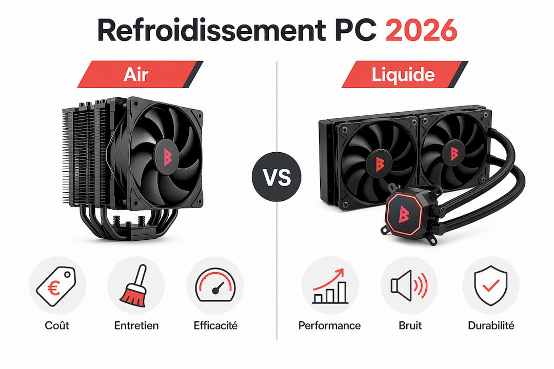 Infographie : le match entre refroidissement par air et refroidissement liquide