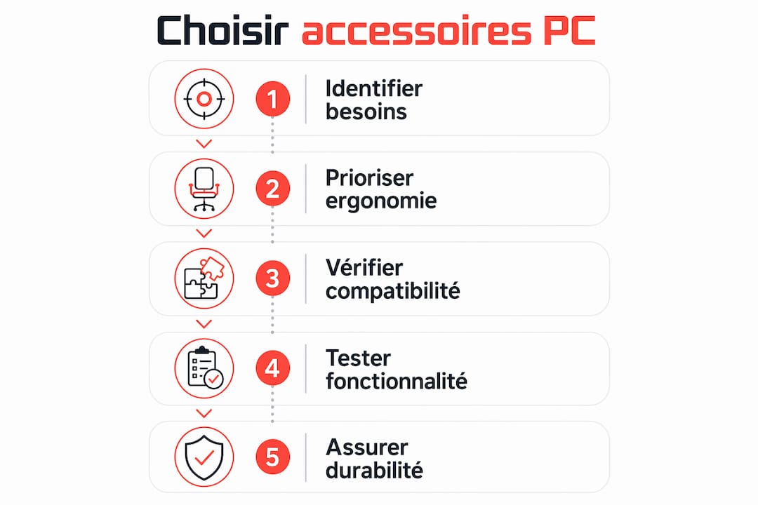 Infographie : les étapes clés pour bien choisir ses accessoires informatiques