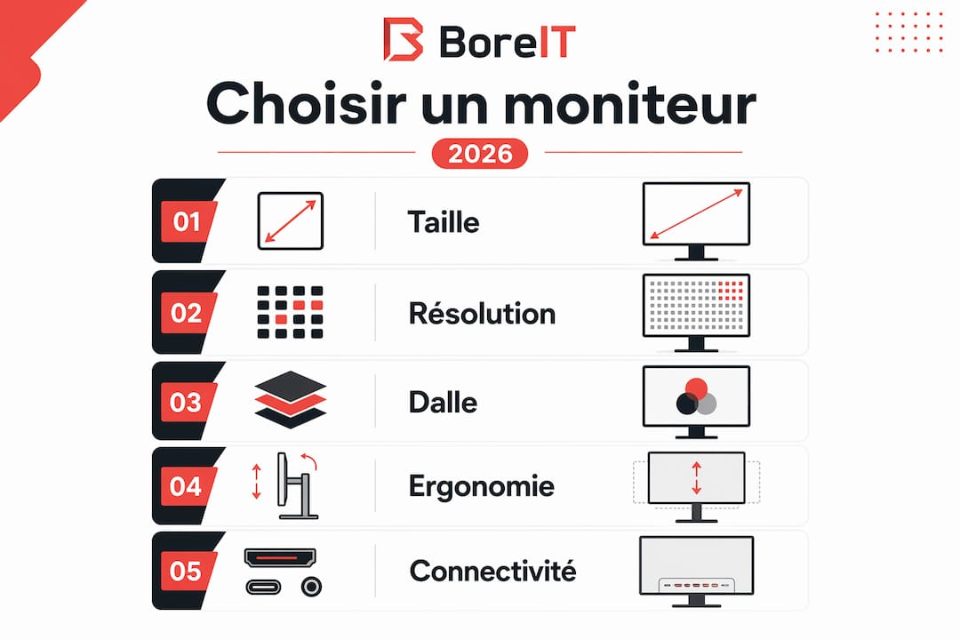 Infographie : les étapes clés pour bien choisir son écran de bureau