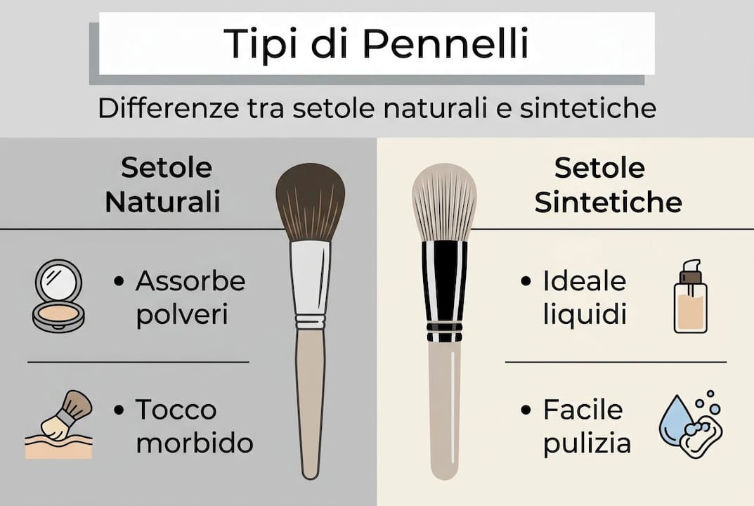 Infografica: come scegliere tra pennelli naturali e sintetici