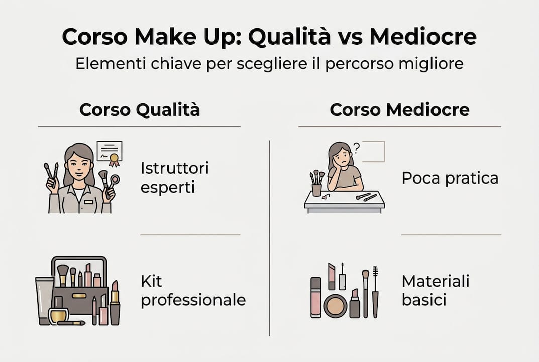 Infografica: confronto tra i migliori corsi di make up per qualità