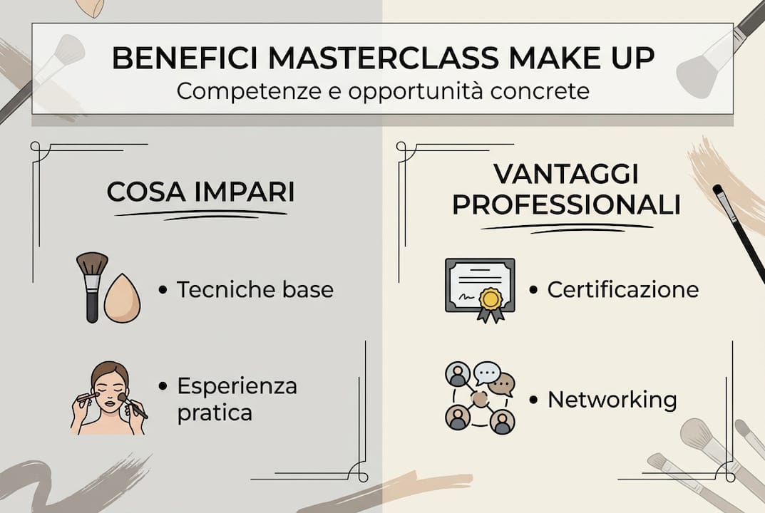 Infografica: tutti i vantaggi e i risultati concreti della nostra masterclass di make up