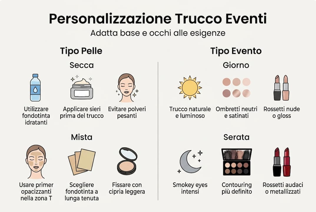 Infografica: come personalizzare il trucco per ogni tipo di evento