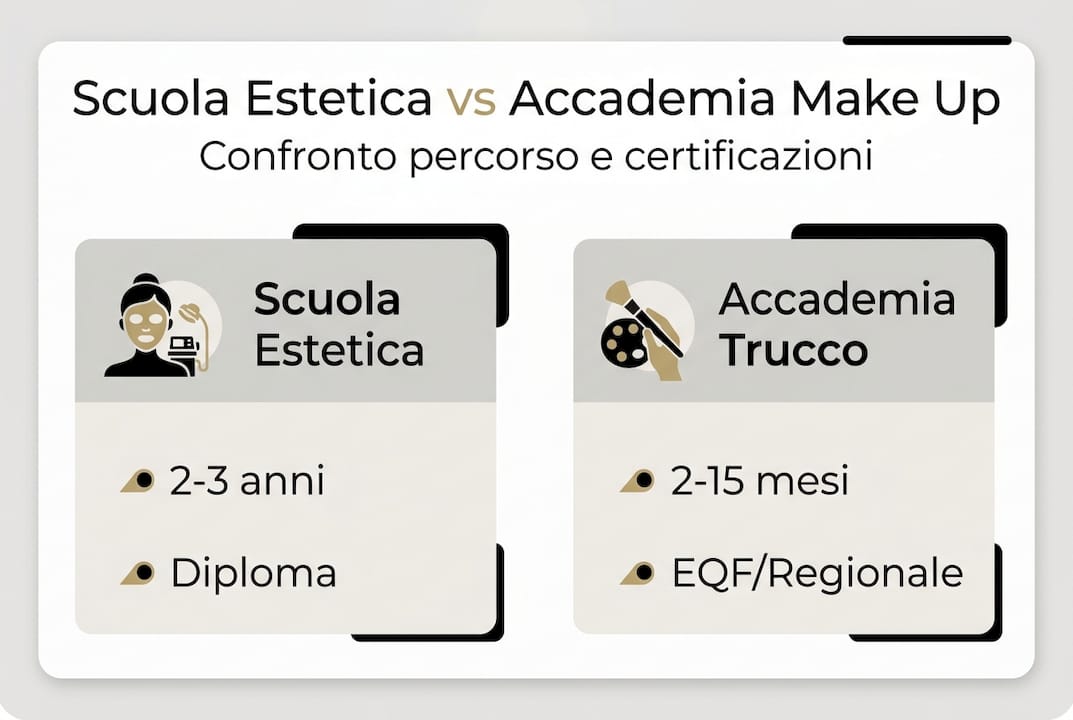Infografica: le differenze tra le principali scuole di estetica e make up
