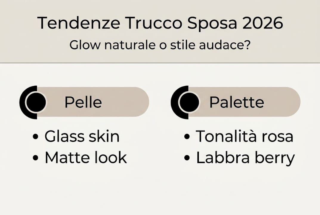 Scopri in un colpo d’occhio tutte le tendenze make-up sposa 2026 con la nostra infografica!