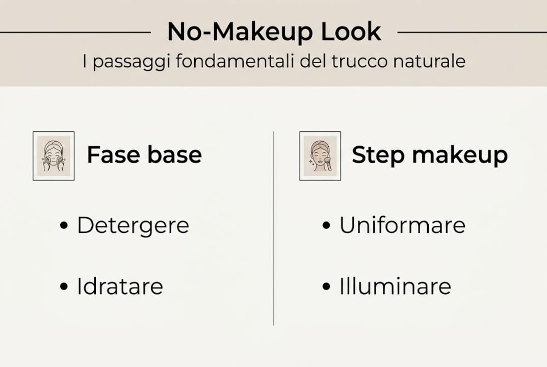 Infografica: i passaggi fondamentali per un trucco naturale