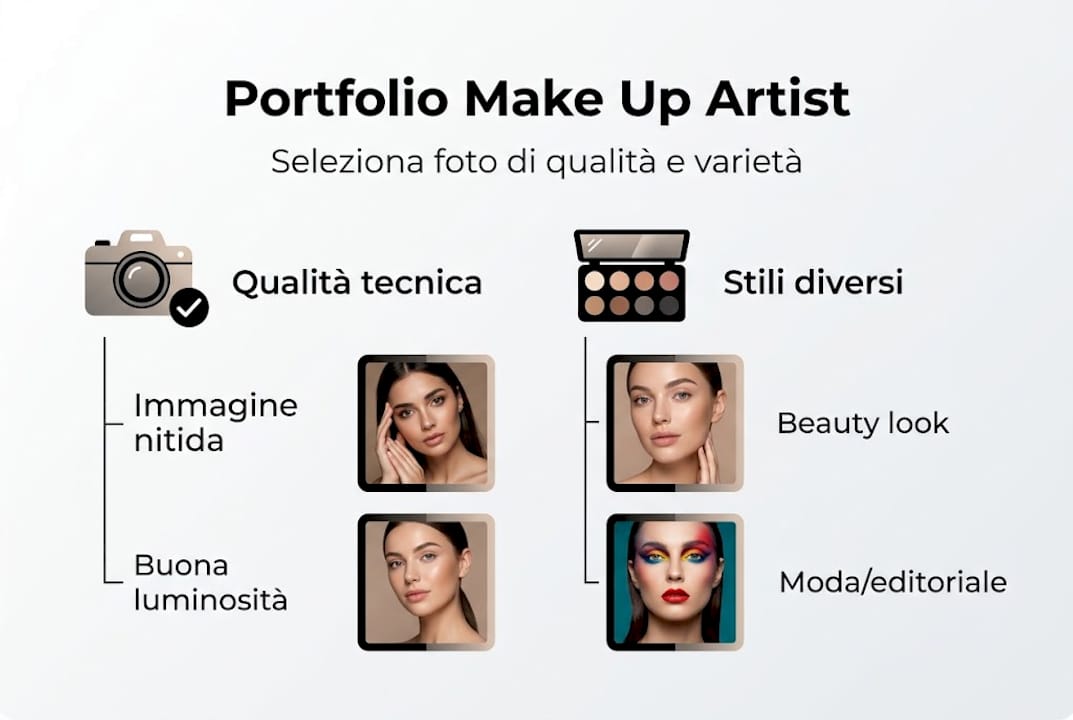Infografica: come scegliere le foto migliori per il tuo portfolio make-up