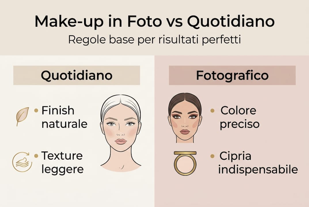 Infografica: le differenze tra il trucco per le foto e quello da tutti i giorni