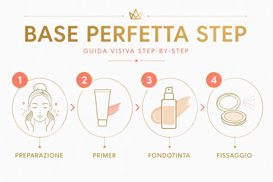 Infografica: tutti i passaggi fondamentali per un make-up perfetto