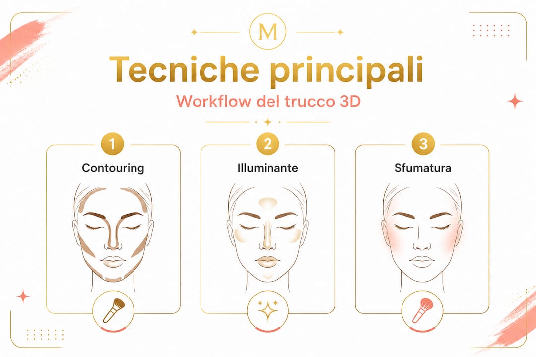 Schema illustrativo del processo base per il trucco 3D
