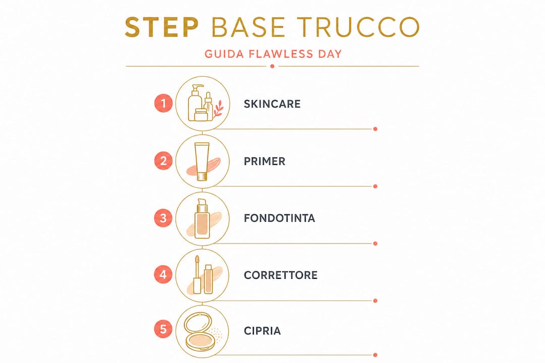 Guida illustrata ai passaggi fondamentali per un trucco perfetto