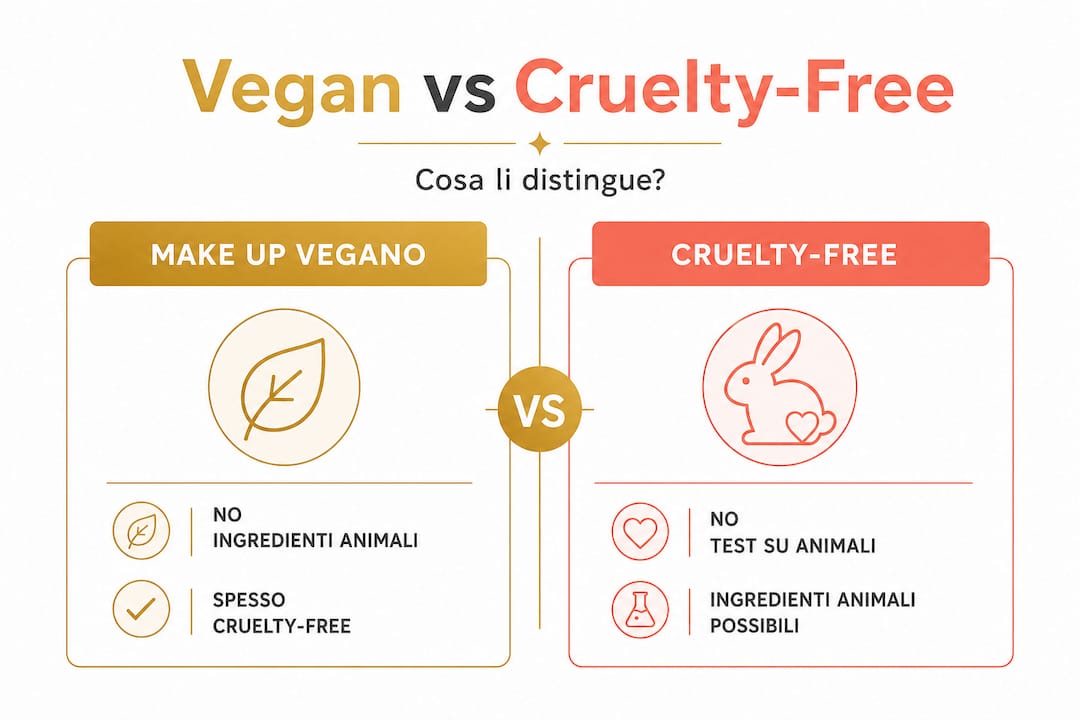 Infografica: differenze tra make up vegano e cruelty-free
