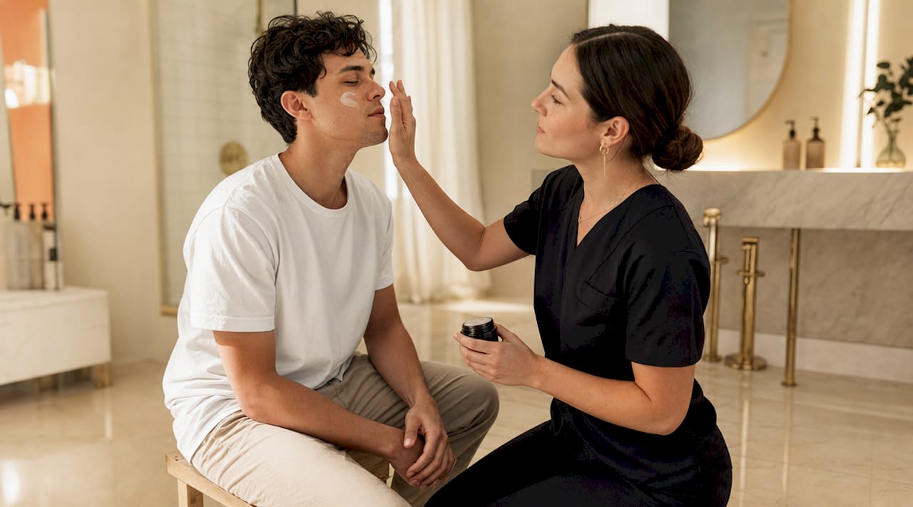Come applicare la crema viso uomo prima del trucco