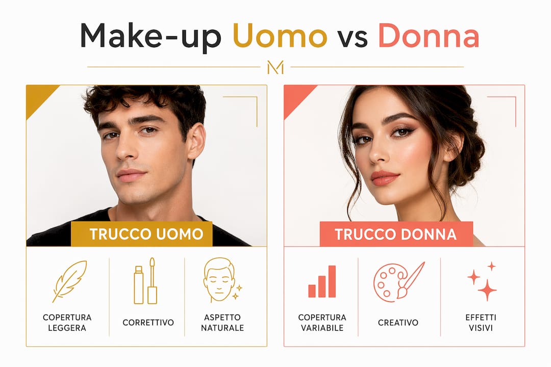 Infografica: differenze e somiglianze tra il make-up maschile e femminile