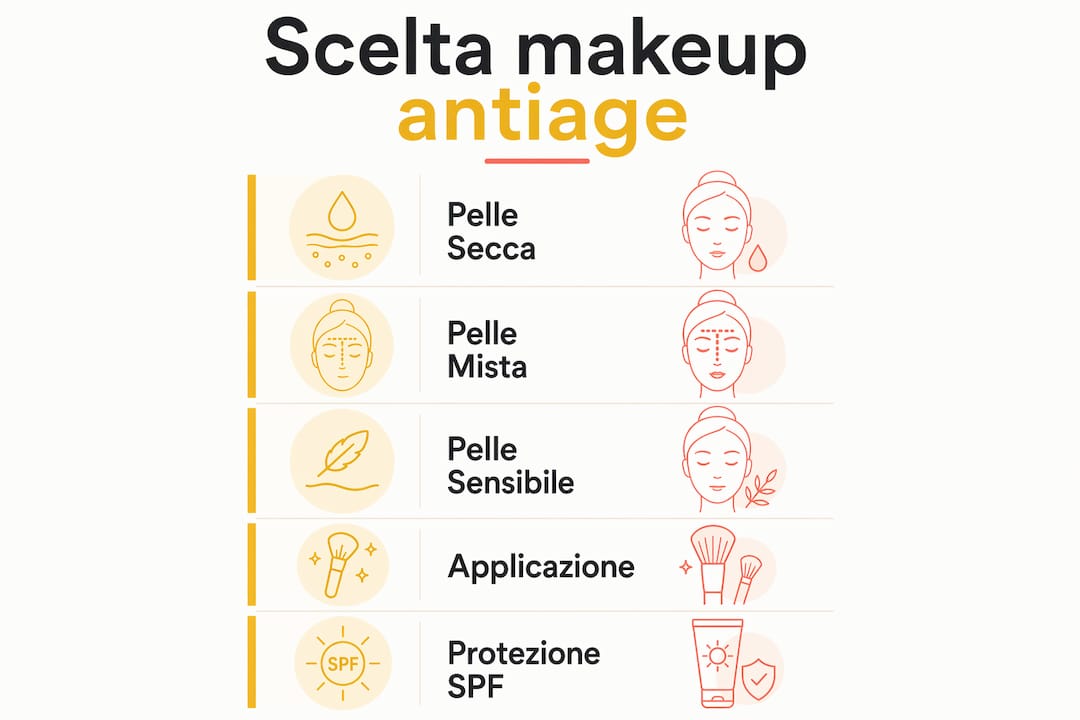 Infografica: come scegliere il make-up anti-età ideale per la tua pelle